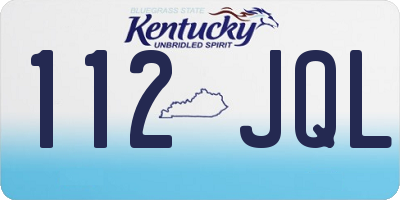 KY license plate 112JQL