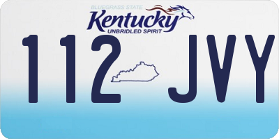 KY license plate 112JVY