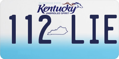 KY license plate 112LIE