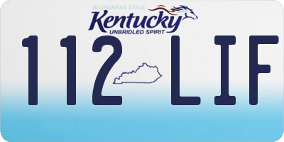 KY license plate 112LIF