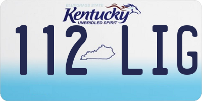 KY license plate 112LIG