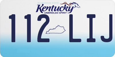 KY license plate 112LIJ