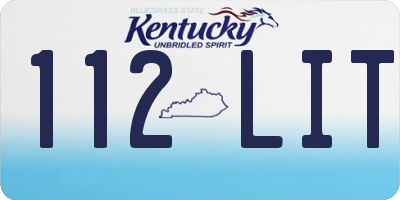 KY license plate 112LIT