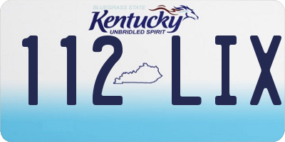 KY license plate 112LIX