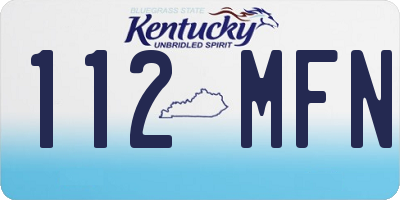 KY license plate 112MFN