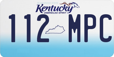 KY license plate 112MPC