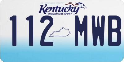 KY license plate 112MWB
