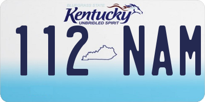 KY license plate 112NAM