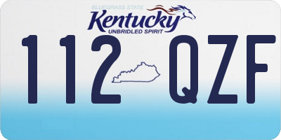 KY license plate 112QZF