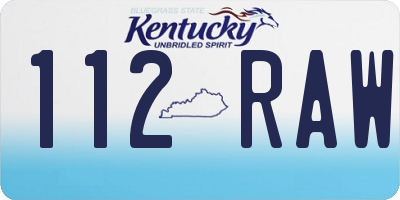 KY license plate 112RAW