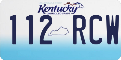 KY license plate 112RCW