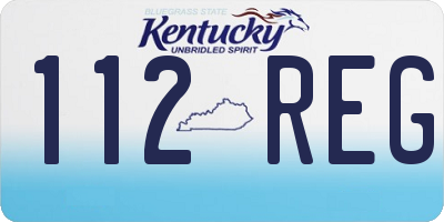 KY license plate 112REG
