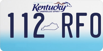 KY license plate 112RFO