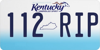 KY license plate 112RIP
