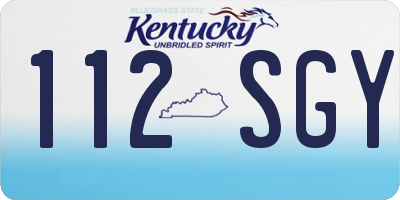 KY license plate 112SGY