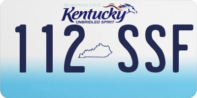 KY license plate 112SSF