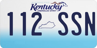 KY license plate 112SSN