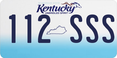 KY license plate 112SSS
