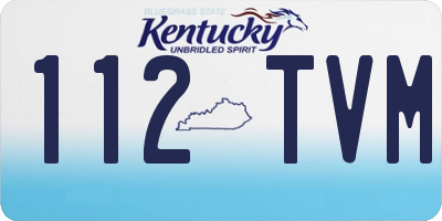 KY license plate 112TVM