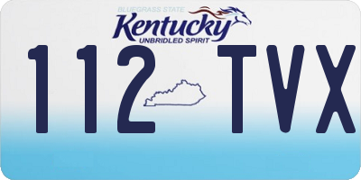 KY license plate 112TVX