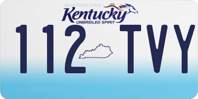 KY license plate 112TVY