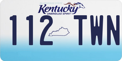 KY license plate 112TWN
