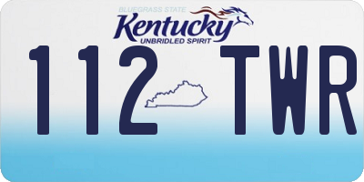 KY license plate 112TWR