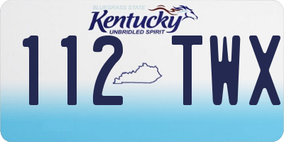 KY license plate 112TWX