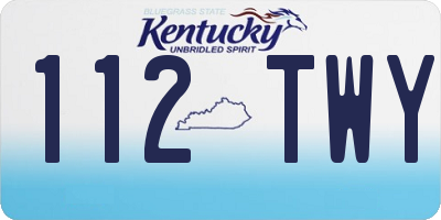 KY license plate 112TWY