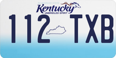 KY license plate 112TXB