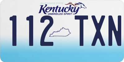 KY license plate 112TXN