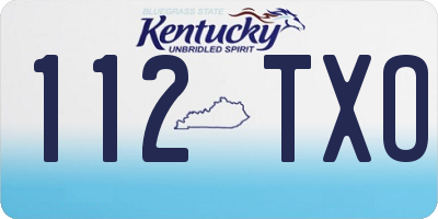KY license plate 112TXO