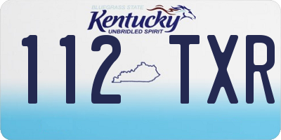 KY license plate 112TXR