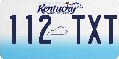 KY license plate 112TXT