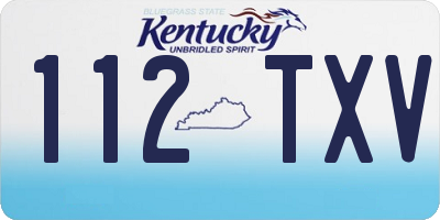 KY license plate 112TXV