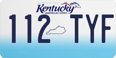 KY license plate 112TYF