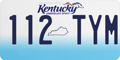 KY license plate 112TYM