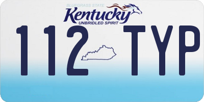 KY license plate 112TYP