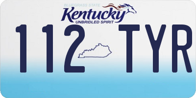 KY license plate 112TYR