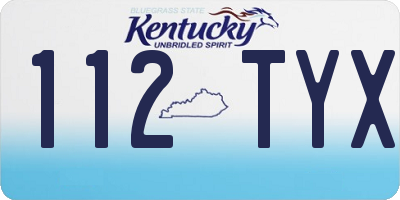 KY license plate 112TYX