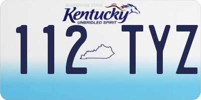 KY license plate 112TYZ