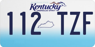 KY license plate 112TZF