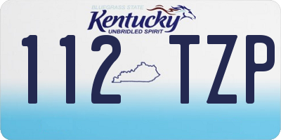 KY license plate 112TZP