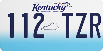 KY license plate 112TZR