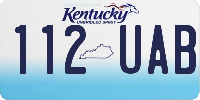 KY license plate 112UAB