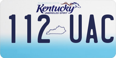 KY license plate 112UAC