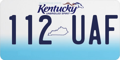 KY license plate 112UAF