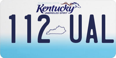 KY license plate 112UAL