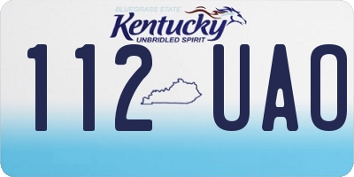 KY license plate 112UAO