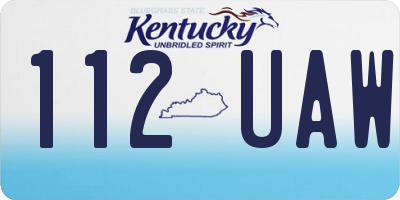 KY license plate 112UAW